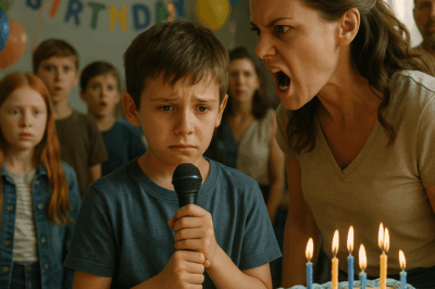 MY WIFE FORCED MY SHY SON TO GIVE A SPEECH AT HIS OWN BIRTHDAY PARTY: “SPEAK UP, YOU COWARD…”