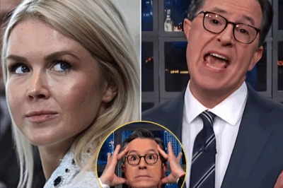“‘HA…HA…HA ! NOW WHAT ?’ — STEPHEN COLBERT MOCKS KAROLINE LEAVITT LIVE ON AIR, BUT HER ICY COMEBACK LEAVES HIM SILENT!”  In a tense and unexpected moment during a live TV broadcast, Stephen Colbert mocked Karoline Leavitt, quipping, “Why are you laughing? We haven’t done yet.” But Leavitt, unshaken and filled with fiery resolve, shot back with a scathing response: “Maybe you should focus on keeping your show afloat before you start mocking me, because it’s clear you’ve lost your edge.” The brutal words wiped the smirk clean off Colbert’s face, and the studio was left in stunned silence. What made Leavitt’s comeback so sharp, and how did it turn the tables on the entire conversation? The explosive moment has left fans talking and social media in a frenzy. Full details below 👇.