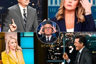 🚨🚨SHOCKING SHOWDOWN: Karoline Leavitt TAKES OVER Stephen Colbert’s Stage in Fiery CLASH—How Did She Turn a Comedy Interview into a Cultural CONFRONTATION That Left the Audience Gasping? 👉What was meant to be a lighthearted interview quickly turned into a fierce, dramatic exchange when Karoline Leavitt hijacked Stephen Colbert’s stage. The audience was left speechless as Leavitt turned the tables, exposing a deeper divide in America’s media landscape. Was this the night late-night TV lost CONTROL? Find out how Leavitt’s mic-drop moment sparked an Internet EXPLOSION! 👇