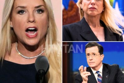 EXPLOSIVE! Pam Bondi FLATTENS Stephen Colbert LIVE on The Late Show—Audience GASPED, Producers PANICKED as Segment Spirals Into Chaos! 😱🔥 #LateShowDrama Pam Bondi stunned everyone with a savage comeback on The Late Show, leaving Stephen Colbert speechless and the audience in disbelief. The heated exchange escalated quickly, reportedly sending producers into a panic as the segment spiraled out of control. What happened behind the scenes? Want to uncover what led to this unforgettable moment? Click below to get the full story and all the shocking details! 👇👇