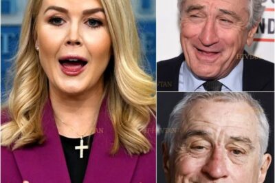 “YOU WANT TO TALK ABOUT ROLE MODELS? LET’S DISCUSS THE CRIMINALS YOU’VE BEEN PHOTOGRAPHING WITH.” — KAROLINE LEAVITT’S BRUTAL CLAPBACK. WHY DID ROBERT DE NIRO JUST DROP THIS NUCLEAR BOMBSHELL? WHAT SECRET PAST IS KAROLINE LEAVITT DESPERATELY TRYING TO HIDE? AND WHY ARE WASHINGTON INSIDERS WHISPERING ABOUT A SCANDAL TOO EXPLOSIVE FOR MAINSTREAM MEDIA? 🚨💣  Hollywood legend Robert De Niro has detonated a political firestorm with his scathing takedown of rising conservative star Karoline Leavitt—but insiders say this is just the beginning. Behind closed doors, sources reveal a frantic scramble to contain damaging information about Leavitt’s controversial connections and alleged backroom deals. Why are multiple news outlets suddenly killing stories about her? What explosive documents are circulating among DC power brokers? And who’s really pulling the strings in this high-stakes game of reputation warfare?  This political war is about to go nuclear—click now before the truth gets buried. 🔥📰