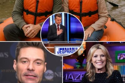 Wheel of Fortune Leaves Studio – Ryan Seacrest and Vanna White Shock the Nation with $500,000 Flood Relief and Coastal Rescue Mission in Texas.  In an unexpected move, America’s most iconic game show duo left the studio and “head straight to the disaster zone” – literally. Ryan Seacrest and Vanna White were photographed WAKING THROUGH Knee-High Floodwaters outside Houston – personally delivering relief supplies to stranded families and elderly victims. Their dedicated efforts were bolstered by a massive $500,000 DONATION from Wheel of Fortune to the Texas Disaster Relief Fund.  Meanwhile, Jeopardy! opted for a more subdued tribute — Ken Jennings opened the show with a moment of silence and a $250,000 pledge to the Red Cross. But it was Wheel’s actual mission that really shook the nation and redefined compassion on television. WATCH MORE BELOW 👇👇👇
