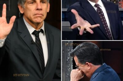 ‘I AM EXTREMELY SAD’: BEN STILLER REACT TO THE END OF STEPHEN COLBERT’S LATE SHOW. Colbert’s cryptic sign-off says it all: “They own the studio lights—but they’ll never own the dark.” Was this a voluntary departure… or a corporate takedown? The timeline is suspicious—just days after Colbert aired a controversial segment about media manipulation, his show vanished. Now, sources claim a powerful media mogul pressured CBS to axe the program, with one producer admitting, “We were told to choose between Colbert and our jobs.”  Which celebrity reactions are genuine grief—and which are carefully crafted PR? Why are some former guests suddenly “unavailable for comment”? And what does Colbert know that could bring down an empire?  This story is evolving by the minute—click now for the uncensored backstage footage they don’t want you to see!