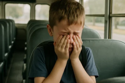 Every Morning, He Sat Alone Crying on the Bus — Until One Stranger Reached Back and Changed Everything === Every morning, my son Jonah would burst out of the front door like he was chasing down the sun—shouting a cheerful goodbye to our dog, waving his green plastic stegosaurus in the air, and sprinting toward the bus like it was the greatest adventure of his life. He was six years old, wide-eyed and full of stories, with a laugh that could make strangers smile. That bus ride, short as it was, used to be his favorite part of the day. But then… something shifted. At first, I didn’t notice it. Not really. Just a missing smile one day. A mumbled “bye” instead of a loud farewell. Then came the invented stomachaches, the “I don’t feel good” mornings, the requests to stay home “just for today.” He stopped sleeping well. He started needing the hallway light on again. And then the pictures stopped. Jonah, my little artist who once filled notebooks with colorful dragons and rocket ships, began handing me blank sheets. Or worse—scribbled pages, the lines angry and black, crumpled and thrown aside. I tried to tell myself it was a phase. Kids go through moods, right? But a parent always knows. Something was wrong. So one chilly morning, instead of standing on the porch and watching from a distance, I walked Jonah all the way to the bus stop. I didn’t push him to talk. I just held his hand as we stood there in silence. When the bus pulled up, he gripped the straps of his backpack so tight I could see his knuckles turn white. His toy dinosaur peeked out of his pocket like it was trying to reassure him. “You’ve got this,” I whispered. He gave me the tiniest nod, eyes downcast, and stepped onto the bus. And that’s when I saw it. He made his way toward the front, but a boy sitting near the middle leaned over to another kid and said something. I couldn’t hear the words, but I didn’t have to. There was laughter. A smirk. A finger pointed in Jonah’s direction. Then a little girl reached across the aisle and shoved his shoulder. Jonah yanked his hoodie over his head and turned to face the window. I saw him wipe his cheek with his sleeve. He was crying. My heart broke open. Then—something happened. Something that changed everything. The bus didn’t pull away. The driver, Ms. Renee—a woman who had driven our neighborhood route for years—remained in her seat, one hand on the steering wheel. With the other, she reached back. Not frantically. Not urgently. Just… calmly. Like she had done it a thousand times. She didn’t speak. She simply held her hand out into the aisle. Jonah looked at her. Hesitated. Then he reached forward and took her hand. They sat like that for a long moment. No words. Just her hand wrapped around his, steady and sure. And finally, the bus rumbled off down the street. That afternoon, the bus rolled to a stop as usual. But Ms. Renee didn’t just wave from the window like she always did. She parked, turned off the engine, and climbed down from the driver’s seat. She walked straight over to the group of waiting parents—myself included—and cleared her throat. “I need to say something,” she said, her voice even but firm. Some parents looked confused. A few turned to each other, eyebrows raised. She didn’t blink. “Some of your children are hurting other children,” she said. “And it’s not a joke. It’s not ‘just teasing.’ It’s not ‘boys being boys’ or ‘kids being kids.’ It’s bullying. Intimidating. Targeting. And it has to stop.” The air went heavy. You could hear the birds in the trees. She looked directly at me. “Your son has been shrinking into his seat for three weeks. I saw him get tripped in the aisle. I heard the names he was called—‘weird,’ ‘baby,’ ‘crybaby.’ I watched his confidence shrink. And no one said a word.” Guilt hit me like a gut punch. I hadn’t seen it. Not clearly. Not enough. Ms. Renee straightened her shoulders. “We fix this now. Not tomorrow. Not when it’s easier. Today. Or I start naming names. And trust me—I know every one of them.” With that, she climbed back onto her bus like it was just another Tuesday. But for us? It wasn’t. That night, I sat Jonah down at the kitchen table and asked him gently, “Can you tell me what’s been going on?” And this time—I really listened. He told me about the girl who… (continue reading in the 1st comment)