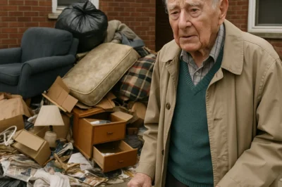 87-Year-Old Man Returns from Hospital to Find His Belongings Thrown Out — What Happens Next Will Stun You === When Chris Harvey landed in the hospital, he called his daughter for help. Instead of coming herself, she sent her son, Peter, to check on him and make sure the house was ready for his return. But Peter and his wife, Hannah, had a far different plan. Chris came home to find his beloved house nearly stripped bare—and his grandson’s shocking confession shattered everything. “Dad, please don’t worry. I’ll figure something out,” Angelina reassured her father over the phone, her voice tense. “But I can’t come visit—I’ve got no more paid time off left at work.” Chris, 87, called from his hospital bed, his heart heavy. After a frightening heart episode, he’d dialed 911 himself. The doctors insisted on running tests and keeping him under observation a bit longer. “I understand, darling. The doctors are just cautious because of my age. I’ll know more soon,” Chris mumbled, the phone pressed to his ear. Once they hung up, Chris felt a pang of loneliness but forced himself to remain hopeful. Meanwhile, Angelina turned to her son, Peter. “You need to go to Austin and stay with your grandfather,” she urged firmly over the phone. “Mom, I don’t know…” Peter started, hesitant. “Peter!” she snapped. “He’s all alone, and after this heart scare, who knows how long he has left? You’re his only grandson. Besides, he’s always said you’ll inherit the house and his belongings one day. You can check what needs fixing so he can live comfortably. It’s also a good chance to bond.” Peter went quiet. For a second, Angelina thought he had hung up. But finally, he answered, his tone oddly neutral. “Alright. Hannah and I will go. I guess I can ask for some time off since I haven’t taken a vacation in ages.” “Good. Thank you, son. I’m counting on you,” she said, relieved. But Angelina had no clue what her son was actually planning. After a few days, doctors finally gave Chris a pile of medications and strict instructions to rest and avoid any strenuous activity. Chris nodded, but his mind was on other things—especially since he hadn’t heard from Peter yet. Hoping for the best, Chris hailed a cab and went home. But the moment he arrived, his heart nearly stopped again. Several pieces of furniture sat dumped on the front lawn—familiar, beloved pieces he had collected over the years. Even worse, the front door was ajar, though he distinctly remembered the paramedics closing it before they rushed him to the hospital. Terrified, Chris stepped inside—and froze. His entire house was gutted. His precious paintings, military memorabilia, credenza, kitchen table—gone. Plastic sheets covered parts of the floor, as if someone had been painting or remodeling in haste. “Hello?” he called out shakily. Footsteps echoed down the hallway. “Grandpa?” Peter’s confused voice called back as he emerged. Relief momentarily washed over Chris, and he rushed forward to hug his grandson. “Peter! Thank goodness you’re here! I thought thieves had robbed me blind. What’s going on?” Peter hesitated, his lips twitching nervously, but he returned the hug. “Oh, um… no one broke in.” Chris pulled back, eyeing him sharply. “Then what happened?” Peter glanced over his shoulder. “We… we wanted to surprise you.” “We?” “Yeah, Hannah and I. She’s here,” he explained, turning to call for her. Hannah stepped into view, her eyes widening in shock. “Oh! Mr. Harvey… hello!” “Dear, so good to see you again!” Chris greeted warmly, kissing her cheek. “Now, please, explain this mess to me.” Peter and Hannah exchanged a quick, loaded glance. “We wanted to remodel the house for you,” Peter began, trying to sound enthusiastic. “It needed a lot of work, and we thought it would cheer you up after the hospital. But… you came home earlier than we planned.” Chris’s eyes lit up. He was touched, genuinely moved. “That’s… so kind! Though I hope you two aren’t spending too much.” “Oh no, no,” Hannah chimed in quickly, though her forced smile betrayed her. “We… know people.” “And my things?” Chris asked gently. Peter cleared his throat. “They’re in storage. Well, most of them. Some pieces are outside waiting for trash pickup—we wanted to gift you some new things.” Chris felt overwhelmed with gratitude. “Thank you both so much! You’re incredible.” After a short chat, Chris told them he needed to pick up his prescriptions and promised to return soon. On his way back from the pharmacy, Chris decided to check in on them quietly. As he approached the old bedroom door, he overheard a heated argument. “What are we going to do now, you idiot?” Hannah spat, her voice dripping with rage. “Hannah, calm down. We’ll just adjust the plan,” Peter whispered desperately. “Adjust? You told me he was dying! … (continue reading in the 1st comment)
