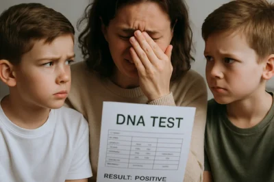 A Random DNA Test Revealed My Twin Sons Aren’t Mine— And the Truth Tore My Whole Life Apart === Caleb sat in the waiting room at the pediatric clinic, his gaze flicking between the brightly colored fish tank and the twin boys sitting beside him, flipping through a worn-out book. Laughter bubbled from their lips, but his nerves twisted tighter with each passing second. When Dr. Madeline Chu appeared in the doorway, her expression unreadable, Caleb stood up. “Mr. Dawson? Can I speak with you privately for a moment?” His heart skipped. Last week, his younger son, Mason, had been diagnosed with anemia, and the doctor had recommended additional testing. His other son, Logan, had no such issues. “Is something wrong?” he asked, rising, palms starting to sweat. Dr. Chu gestured toward her office. “It’s… something we need to discuss away from the boys.” Apprehension coiled in Caleb’s chest as he followed her. Inside, she motioned for him to sit before taking her own seat behind the desk. “You and your wife, Avery—both of you have blood type B, correct?” “Yes,” Caleb replied slowly. Dr. Chu folded her hands. “Both Logan and Mason are blood type A. That in itself is rare, but not unheard of. However, given the severity of Mason’s anemia, we conducted a more in-depth analysis—part of a broader panel.” Caleb leaned forward. “What are you saying?” Dr. Chu opened a file on her desk and pushed it toward him. “I took the liberty of ordering a DNA test to ensure there were no underlying genetic issues. I realize I should have asked for your consent first, and I apologize, but I believed it was critical for medical accuracy.” With trembling hands, Caleb opened the folder. The top sheet read: “DNA analysis confirms that the children do not share a paternal genetic match with Caleb Dawson.” His throat closed up. Dr. Chu continued, gently but firmly. “There’s more. The DNA indicates that both boys share the same father… but that father is not you. It’s someone else in your immediate family…” The words made the room spin. Caleb sat there, stunned, the paper slipping from his fingers. Later that afternoon, Caleb returned home, walking in just as the twins were racing to the living room. “Grandpa’s here!” Mason called, delighted. From the kitchen came the unmistakable voice of his father, Walter. “There’s my favorite duo!” Caleb’s jaw clenched. Avery glanced up from the stove. “You’re home early,” she said, her voice light but curious. “We need to talk. All of us,” he said, his voice flat…. (continue reading in the 1st comment)
