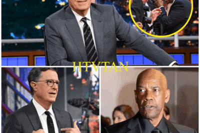 “YOU DON’T GET TO LECTURE ME ON VALUES!” Denzel Washington STUNS Colbert, Walks Off Set After Explosive Political Clash! 🔥  What started as a light-hearted chat turned into a jaw-dropping moment when Denzel Washington dropped a truth bomb on Colbert: “You don’t get to lecture me on values when the industry profits from contradiction.”  He then removed his mic and walked off, leaving the studio in shock. The viral footage is sparking massive conversations in Hollywood!  CLICK NOW to see the unforgettable moment that has everyone talking!