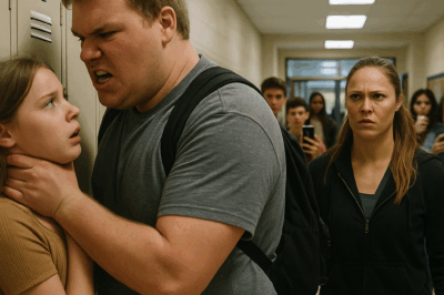 Bully Choked Ronda Rousey’s Daughter, But He Never Expected the UFC Champion to Show Up…The morning had begun like any other at Westbrook High, with the first bell echoing through the long halls, laughter and chatter bouncing off the lockers.