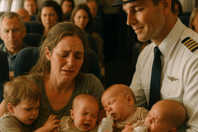 (CH1) My Husband Changed Seats Mid-Flight, I Was Left Alone with Three Crying Babies—Then the Pilot Walked Out and Said, ‘May I Help You?’