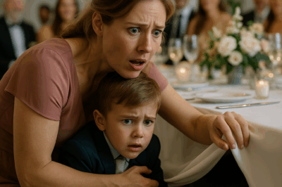 I was chilling at a table with my 5-year-old son at my sister’s wedding when he suddenly tugged my arm and whispered, “Mom, we gotta get outta here…
