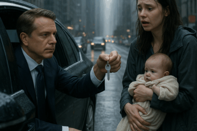 Millionaire on the Way to the Airport Sees a Beggar with a Baby in the Rain and Gives Her the Keys to His House… But When He Returns, He’s Shocked by What He Finds…