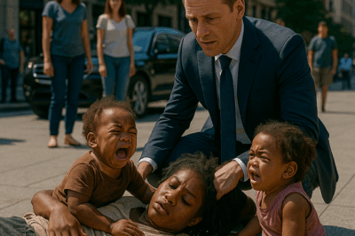 Homeless black woman collapsed on the side of the road, her two-year-old twins cried in despair just as a billionaire passed by and the ending…