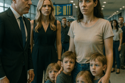 At airport with mistress, billionaire carried her bag! Then his wife arrived holding his quadruplets…