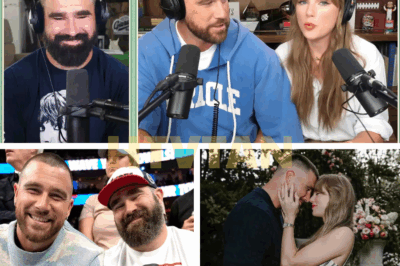 “Jason Kelce Couldn’t Hold Back Tears After Taylor Swift Called Travis a ‘Human Exclamation Point’ – The Real Reason Behind That Emotional Moment Will Melt Your Heart”
