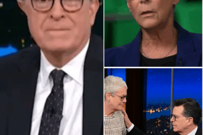 “SABOTAGE, SECRETS, AND STEPHEN COLBERT: JAMIE LEE CURTIS BLOWS THE WHISTLE ON CBS 👀💣” Was it really about ratings… or revenge? Jamie Lee Curtis says Colbert’s exit was engineered — not earned. In her explosive press appearance, she accuses CBS execs of planting an insider to ruin Colbert’s credibility from within, all while silencing allies like herself. The internet is erupting, CBS lawyers are panicking — and a Colbert comeback may be in motion.