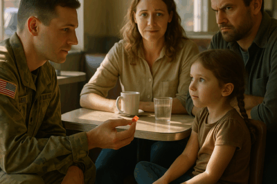 ch1💥 The Little Girl Made a Secret Hand Signal No One Noticed — Except a Soldier Sitting Three Tables Away