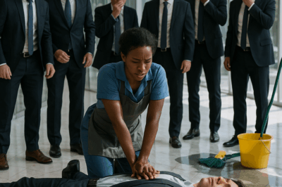 ch1💔 They called her invisible. But when the billionaire collapsed, it was the poor cleaner’s lips that brought him back to life — and what happened next stunned everyone in the room.