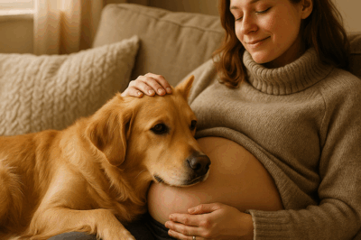 ch1🐾After I got pregnant, my dog wouldn’t leave my side — constantly resting her head on my belly, barking whenever my husband came near. I thought she was being protective or jealous.