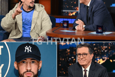BAD BUNNY JUST BROKE EVERY RULE OF LATE-NIGHT TV — AND COLBERT LET IT HAPPEN 🤯🎙️💅 It started with small talk and ended with Colbert in nail polish. But somewhere between the jokes and the joy, something real happened. Studio 50 didn’t just light up — it turned into a full-blown culture shift. Spanish, English, laughter, identity, duality — and one massive mic-drop that nobody expected. Was it an interview? A performance? Or something brand new for late-night TV? 👇👇