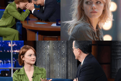 EMMA STONE COLLAPSES ON COLBERT’S DESK AFTER HEARTBREAKING REALIZATION: “WE DON’T HAVE A NEXT TIME!” 😭📺  One second, Emma Stone was cracking jokes about “Saturday Night Live” and pitching sketches to Stephen Colbert. The next, she was literally collapsing onto his desk after realizing The Late Show is ending — and “next time” might not happen. Her reaction was raw, funny, and completely real: “Noooo!” she cried, holding Colbert’s hand. But the moment turned sweet as he promised her a sketch, and she tearfully agreed. “I’ll do a sketch with you. I’d love to.” 👇 Watch the clip that’s got fans begging for that sketch to happen — while there’s still time.