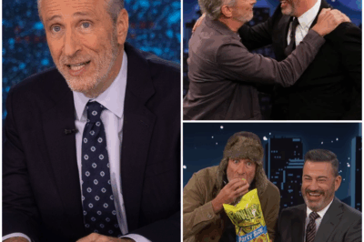 Jon Stewart Crashes Jimmy Kimmel’s Brooklyn Monologue — With a Side of Grubhub and Self-Deprecation