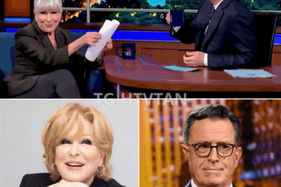 😱 LATE-NIGHT CHAOS: BETTE MIDLER HUMILIATES STEPHEN COLBERT ON LIVE TV — AUDIENCE LEFT IN UTTER DISBELIEF!  It started as small talk — and ended in pure disaster. Bette Midler’s unscripted remarks blindsided Colbert, silencing the room and sending shockwaves through late-night television. The fallout was immediate: cameras cut, mics dropped, and the internet went wild. Now everyone’s asking — was it staged or real? Full story in comments before it’s taken down!👉