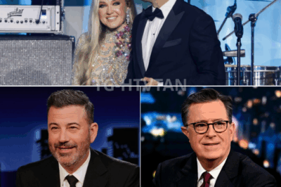“SIT DOWN, BARBIE.” — JIMMY KIMMEL’S ONSCREEN OUTBURST AT ERIKA KIRK STUNNED THE STUDIO… BUT WHAT STEPHEN COLBERT DID NEXT WAS EVEN MORE SHOCKING 😳🎤  It was supposed to be light banter — until Jimmy Kimmel suddenly turned, unleashing a brutal attack on Erika Kirk, calling her a “T.R.U.M.P puppet” and mocking her look. The studio went dead silent. But before Erika could even respond, another voice stepped in — and it wasn’t who anyone expected. What Stephen Colbert said next flipped the energy in the room.  Full transcript + moment breakdown in the comment 👇👇