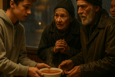 ch1🔥 He gave up his soup so an old couple could eat. The next morning, a millionaire stood outside his house — holding a folder with Ethan’s name on it.