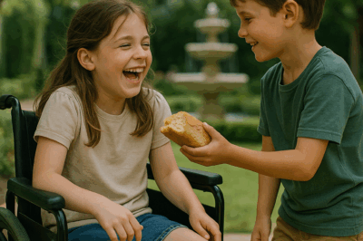 Father Sees Homeless Boy Feeding Strange Food to Disabled Daughter…What He Does SHOCKS Everyone!