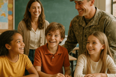 CH1 He Claimed His Dad Works at the Pentagon – The Teacher Chuckled… Until a Mysterious Black SUV Arrives Outside, Leaving the Whole Class Speechless!