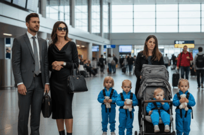 CH1 At airport with mistress, billionaire carried her bag! Then his wife arrived holding his quadruplets…
