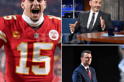 “I WILL BURN MY CAREER TO THE GROUND.” — What Patrick Mahomes just did at Arrowhead has never happened before. And the NFL doesn’t know how to contain it. 😱🏟️  No warning. No handlers. No press release. Just Mahomes — shaking, furious — stepping in front of a packed stadium and promising the unthinkable. “If anyone dares defend what Kimmel said… I’ll tear this jersey off and walk away — right here, right now.” The crowd froze. Then erupted. But this wasn’t just a meltdown. It was a message. A vow made not for the cameras, but for the dead.  Why was Jimmy Kimmel’s name even on his lips? What was said that triggered this public rupture? And who is Mahomes really standing against — a comedian, or something far deeper inside the machine?  The NFL wanted silence. Instead, they got a promise wrapped in rage. And now… millions are waiting to see if he’ll keep it.