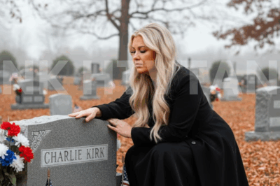 ERIKA KIRK FELL TO HER KNEES — AND WHAT SHE WHISPERED CHANGED EVERYTHING 💔🌪️  The world was told Charlie Kirk died too soon… but what if that was never the full story? What really happened that night — and why did Erika Kirk return to the grave in silence, only to speak now? The way her hands trembled… the words she finally let go… it wasn’t just grief — it was truth, breaking loose after being buried for too long. Why did she say “they did this to you”? Who is “they”? And why has she stayed silent until now? Her voice didn’t just tremble — it accused. This wasn’t mourning. This was a reckoning. Is America finally about to learn what really happened — and why the silence was so deadly?  🔵 full story and erika’s full confession are in the comments — this one will shake you.