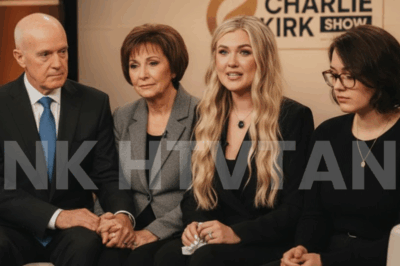 TEARS ON SET: ERIKA KIRK AND CHARLIE KIRK’S FAMILY REUNITED LIVE ON AIR 💔🎥  Tonight’s broadcast wasn’t just emotional — it was history. For the first time ever, Charlie Kirk’s parents, his sister, and Erika Kirk appeared together on The Charlie Kirk Show. They weren’t there for politics. They were there for truth. What made Erika speak out now? What has the family been holding back? As she reached for her words, the room fell still — and the pain behind her eyes said more than any headline. She spoke of grief, silence, and a kind of love that refuses to die. But one sentence stood out: something has been hidden… and tonight, it will come to light.  🔵 👇 watch the full broadcast below — something is finally being said.
