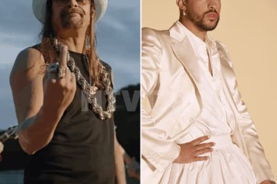 “DON’T CALL IT FOOTBALL — CALL IT A CIRCUS.” Kid Rock Just Declared War on the Super Bowl Stage… and Bad Bunny Is in the Crosshairs. 🎤💥  He’s done playing nice. Kid Rock — the rebel voice of American rock — has drawn a hard line in the turf. And the Super Bowl? It’s officially ground zero.  The trigger? Rumors swirling that Bad Bunny, known for his bold, gender-blending fashion, may headline the Halftime Show. And Kid Rock isn’t having it.  “That stage used to mean something. Now you want to turn it into a runway?”  Then he dropped the quote that split the country in half:  “You bring a man in a dress to the Super Bowl? Don’t call it football. Call it a circus.”  By midnight, the fallout was everywhere — hashtags clashing, fans fighting, media melting. But Rock wasn’t finished.  “I’ll walk away. Not just from the show — from the league. This isn’t entertainment anymore. It’s a slap in the face to American music — and American values.”  Some say he’s standing up for tradition. Others say he’s stuck in the past.  👇 What happens next — and why this Halftime Show may become the most divisive moment in NFL history.