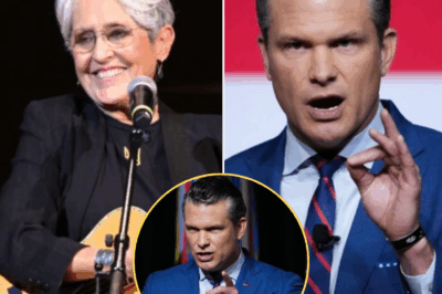 🔥 THE $50 MILLION COURTROOM MELTDOWN! 🎤  Folk legend Joan Baez just turned quiet strength into courtroom fury! What started as a calm TV interview with Pete Hegseth erupted into chaos when the Fox host unleashed a vicious on-air rant, accusing Baez of “hypocrisy.”  Within hours, Baez struck back — filing a $50 million lawsuit that’s now rocking the media world. The confrontation has spiraled from live TV to legal warfare, with both sides refusing to back down.  👇 See the shocking transcript and explosive lawsuit that could change broadcast history forever.