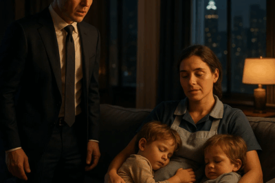 (CH1) The Millionaire Walked In at Midnight—and Froze When He Saw the Cleaning Lady Sleeping Beside His Twins