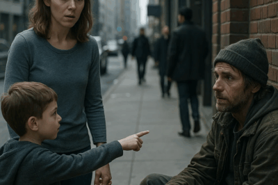 Mom, that man looks just like me — but why is he begging on the street?” The truth shattered her world…