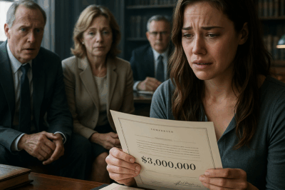 My Grandfather Left Me His Estate And $3,000,000. The Parents Who Cut Me…