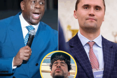 SUPER BOWL MELTDOWN 💥: “I’d rather stand with Kirk” — Magic Johnson’s boycott threat just cracked open America’s favorite game 😱🇺🇸 It was supposed to be about football. Then Magic Johnson stepped in — and everything changed. Just days before the halftime reveal, the NBA icon stunned fans with a warning: if Bad Bunny headlines, he’s out. No Super Bowl. No silence. Instead, he’ll appear with Turning Point USA in Charlie Kirk’s honor. The fallout? Immediate. Explosive. Divisive. And it’s only just begun. Is this patriotism? Or provocation? One man. One weekend. And a culture war with no halftime.