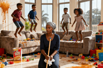 They said no nanny could survive a day with the billionaire’s triplets; not a single one. The mansion of Ethan Carter, oil magnate and one of the richest men in Lagos, was as beautiful as a palace.