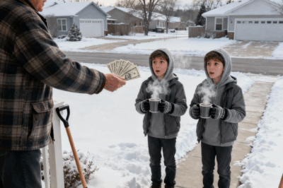 He thought it was a salesman or an emergency—but when he opened his door to find two shivering boys with duct-taped shovels, he realized this morning held a story he’d never forget.