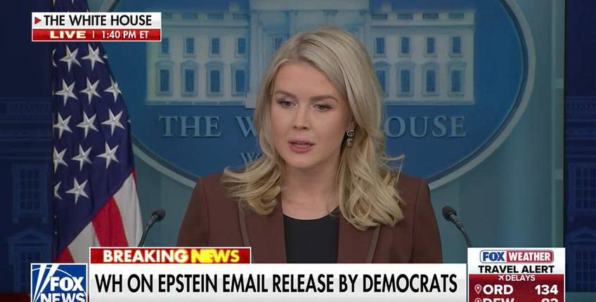 Karoline Leavitt responds after Democrats release emails detailing previously undisclosed communications from Jeffrey Epstein about President Trump.
