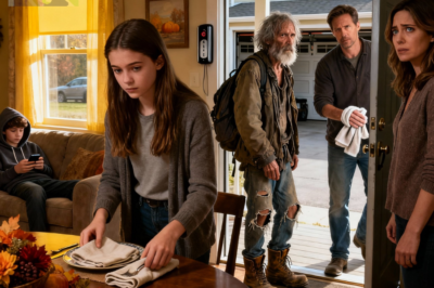 Lauren Mitchell, 17, was setting the table for Thanksgiving when a homeless man knocked asking for food. Her mom said no. Lauren agreed—this was their family dinner. But her dad, Rob, insisted: “Set another place.” Reluctantly, they let David Anderson join them. Dinner was awkward until David said something that made Rob freeze.