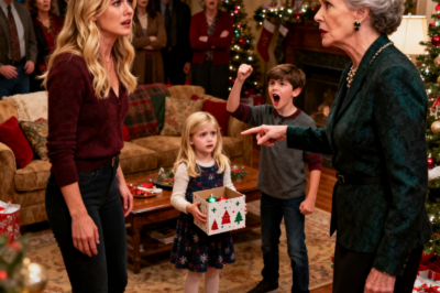 At Christmas, my mother-in-law looked at my six-year-old daughter and said, “Kids born from your mother’s cheating don’t get to call me Grandma.” She said it right after refusing the gift my daughter had made for her. Then my son stood up and said something. And suddenly, the whole room went silent — frighteningly silent…