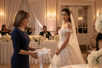 “Can you stand by the bathroom wall so you don’t ruin the wedding photos with your age?” my new daughter-in-law sneered. I smiled, picked up my gift from the table, and walked out. When they discovered what was inside that box, the calls didn’t stop.