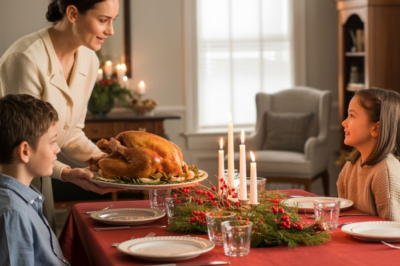 At Christmas dinner, my mom placed plates for everyone except my daughter. When I asked why, she said there “wasn’t enough” since my child had “upset the favorite.” I said nothing — but a few minutes later, the entire table went quiet
