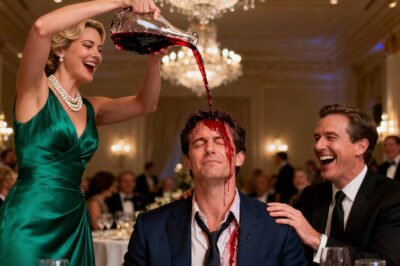 The CEO and his wife sneered at the quiet man in the simple suit. To humiliate him, they poured red wine on him in front of everyone. “Know your place,” she whispered.