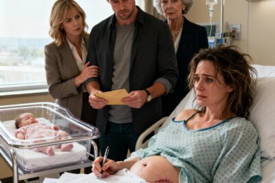 I had barely stopped shaking from labor when my husband walked into my hospital room with another woman hanging on his arm like she already belonged there. His mother followed, pressed an envelope into his hand, and whispered,