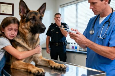 The Police Dog Gave Her One Final Hug! But When The Vet Saw His Reaction, He Dropped The Syringe…
